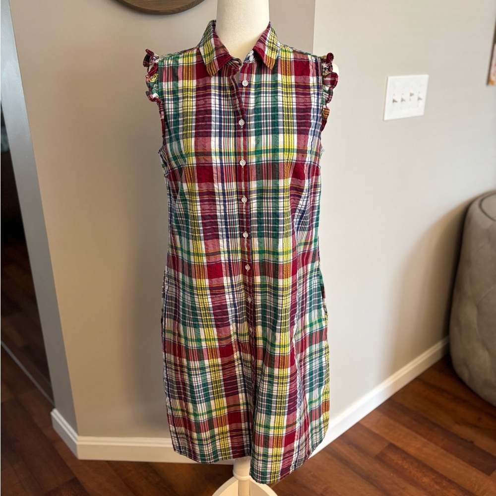 Brooks Brothers Multicolor Plaid Ruffle Dress